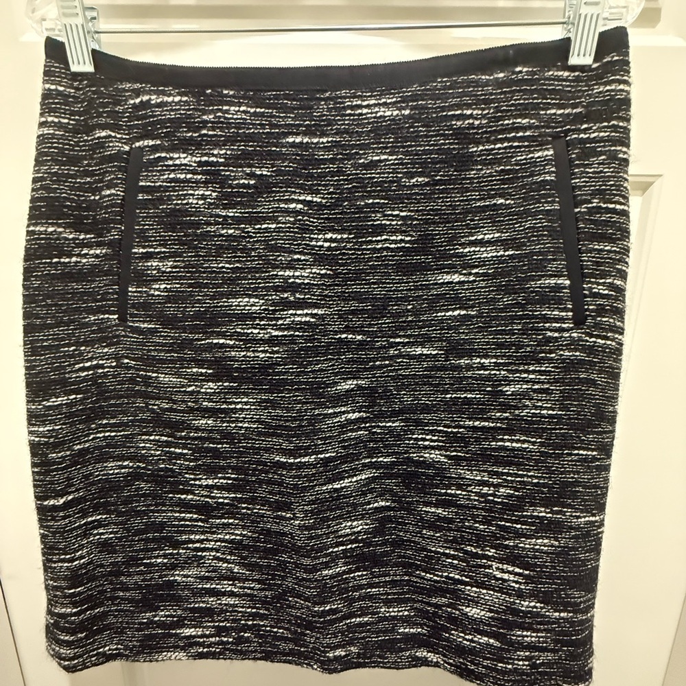 Talbots Black & White Tweed Pencil Skirt - Size 10